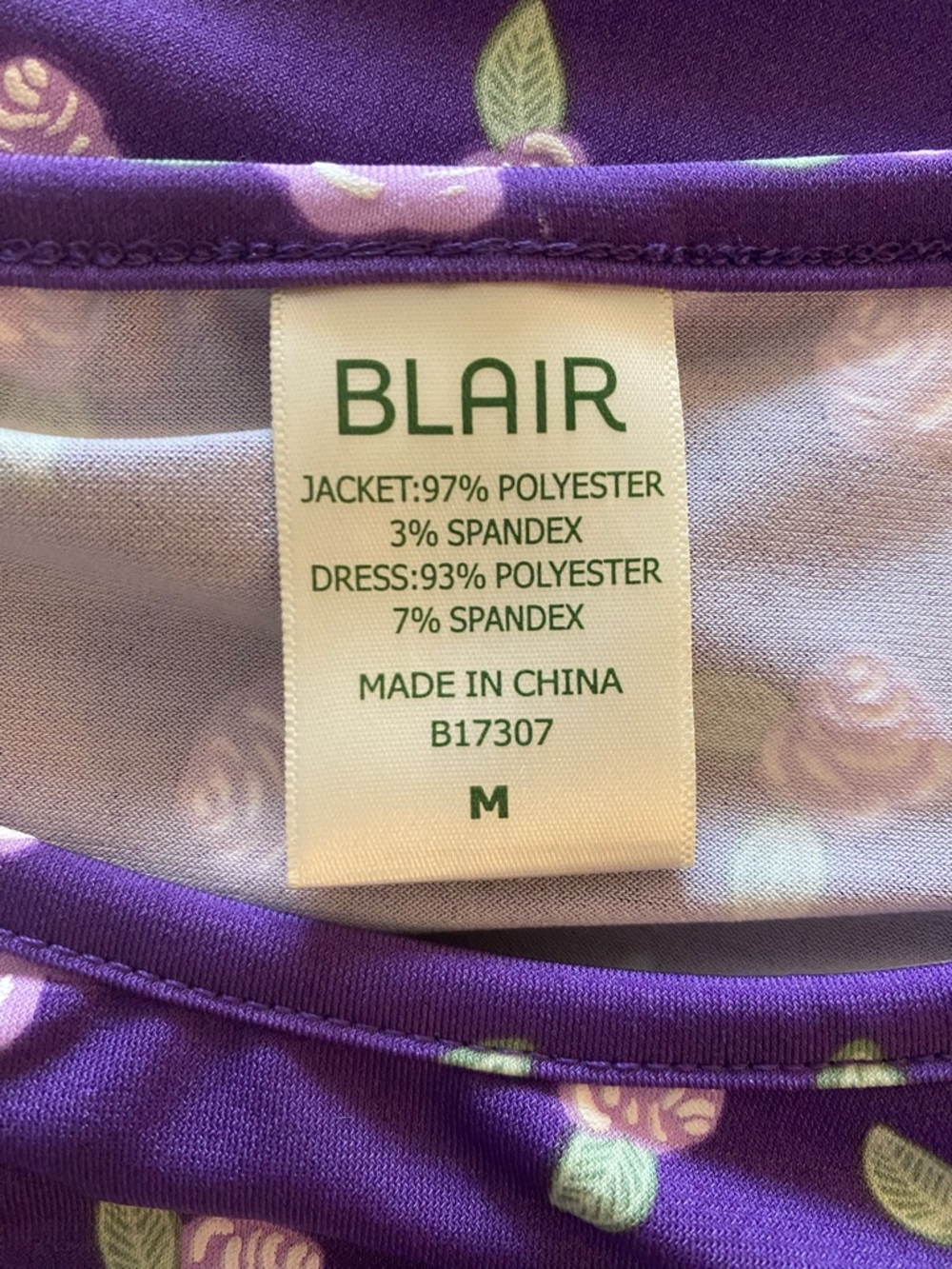 Vintage 1990’s “Blair” Purple Midi Dress with Floral Print- Size Medium - Picture 8 of 8